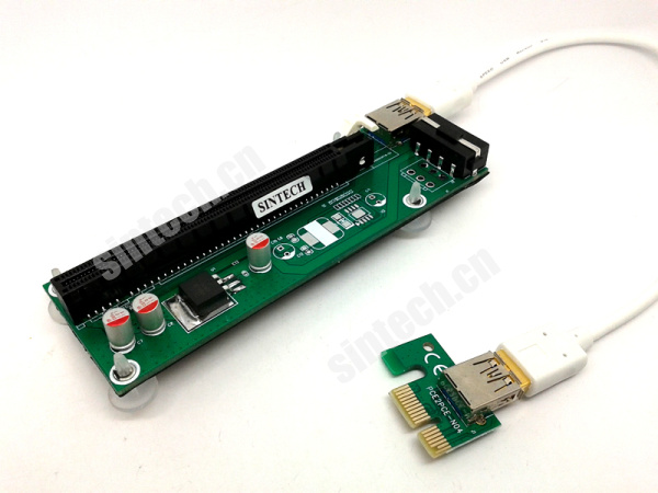 ST8019 PCI-E express X1 to X16 riser card with flexible cable